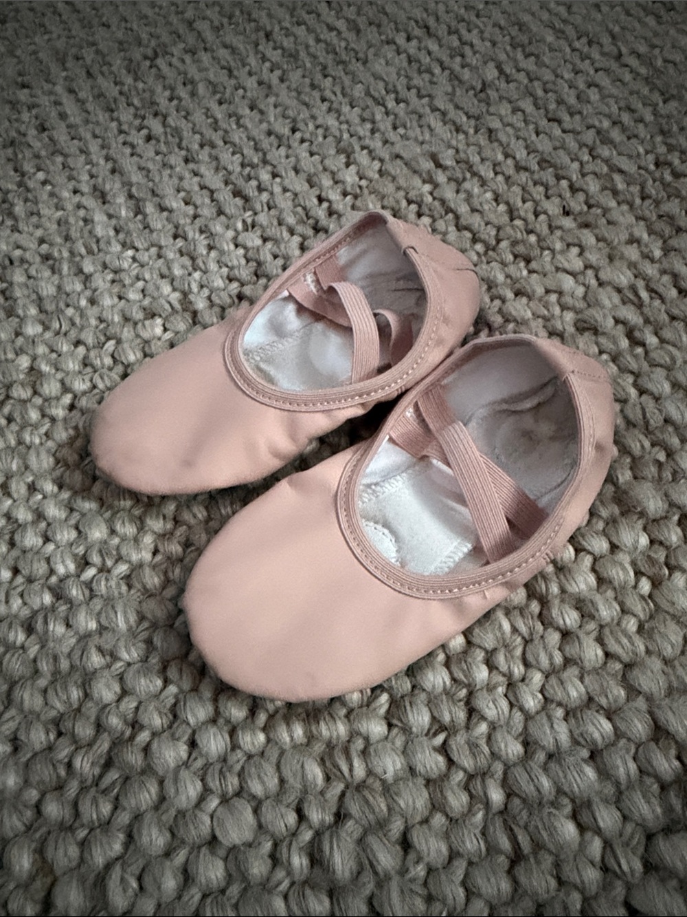 Kids Pink Ballet Flats with Elastic Strap - size 13 little kid